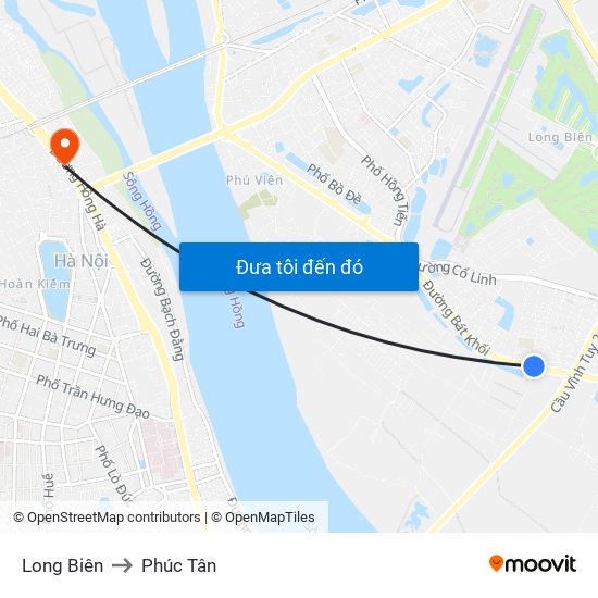 Long Biên to Phúc Tân map