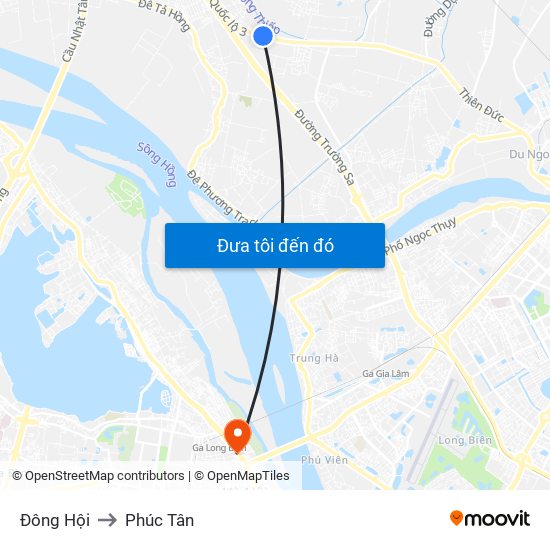 Đông Hội to Phúc Tân map