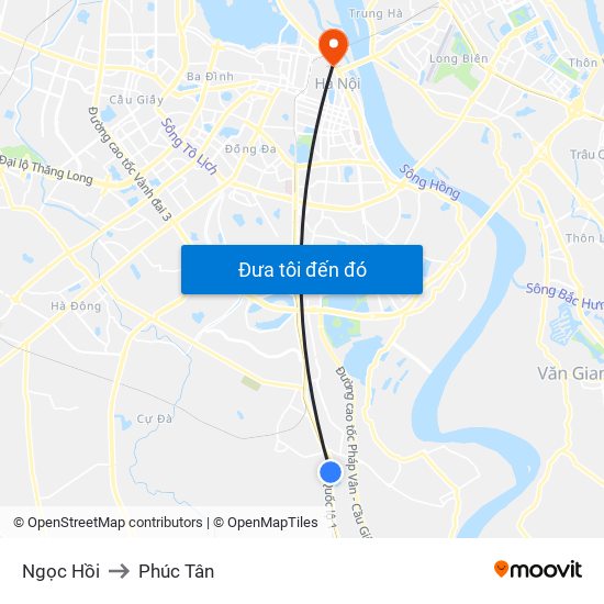 Ngọc Hồi to Phúc Tân map