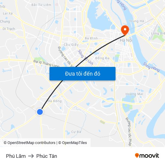 Phú Lãm to Phúc Tân map