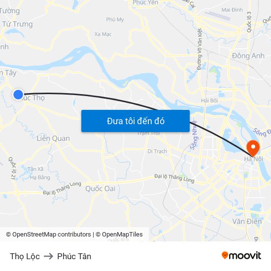 Thọ Lộc to Phúc Tân map