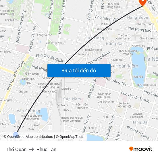 Thổ Quan to Phúc Tân map