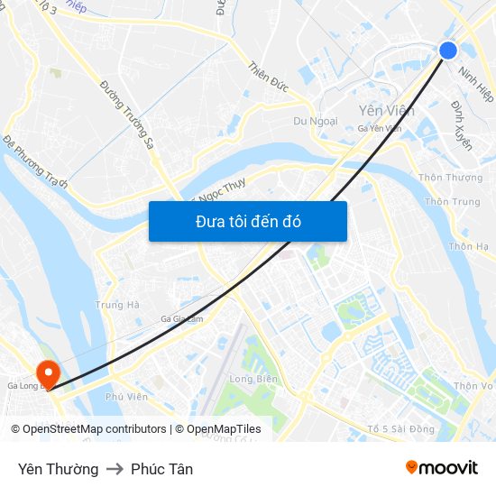 Yên Thường to Phúc Tân map