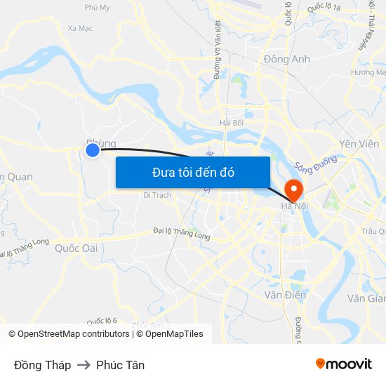 Đồng Tháp to Phúc Tân map