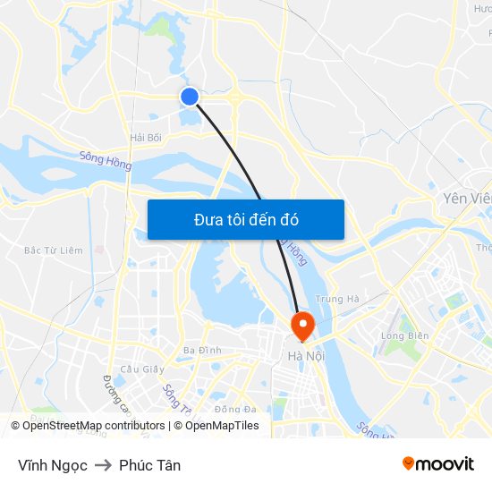 Vĩnh Ngọc to Phúc Tân map