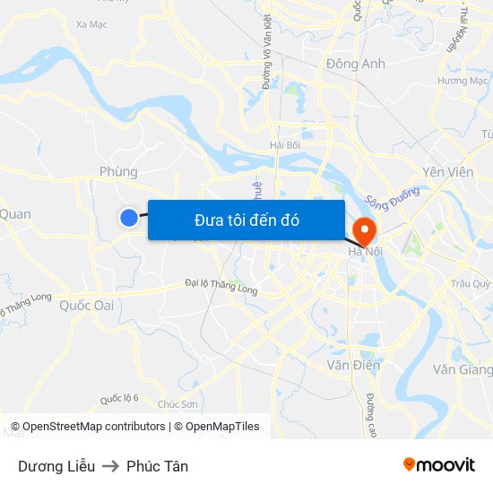 Dương Liễu to Phúc Tân map