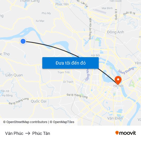 Vân Phúc to Phúc Tân map