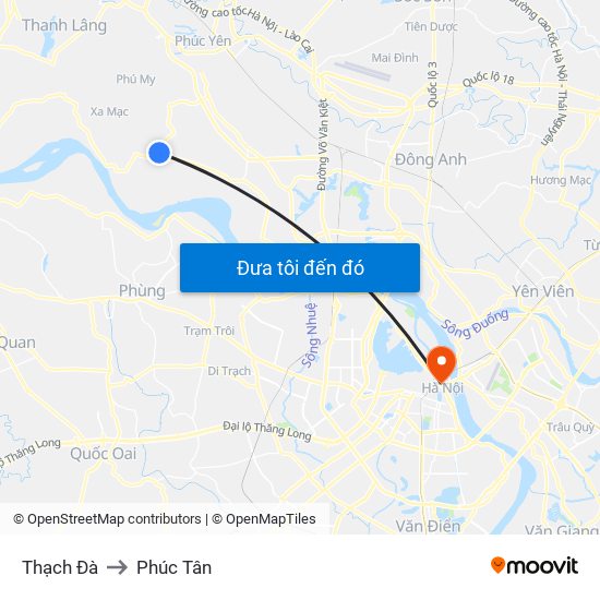 Thạch Đà to Phúc Tân map