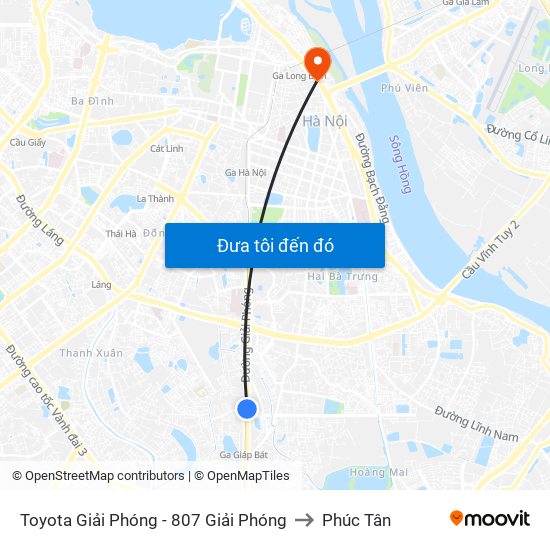 Toyota Giải Phóng - 807 Giải Phóng to Phúc Tân map