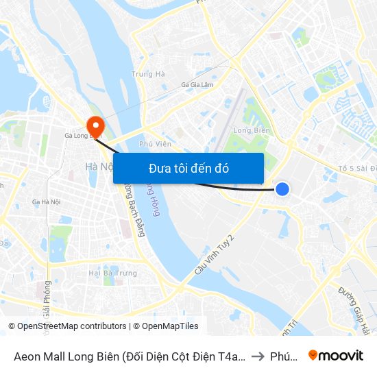 Aeon Mall Long Biên (Đối Diện Cột Điện T4a/2a-B Đường Cổ Linh) to Phúc Tân map