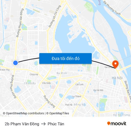 2b Phạm Văn Đồng to Phúc Tân map