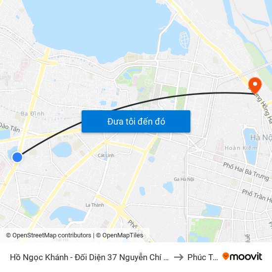 Hồ Ngọc Khánh - Đối Diện 37 Nguyễn Chí Thanh to Phúc Tân map