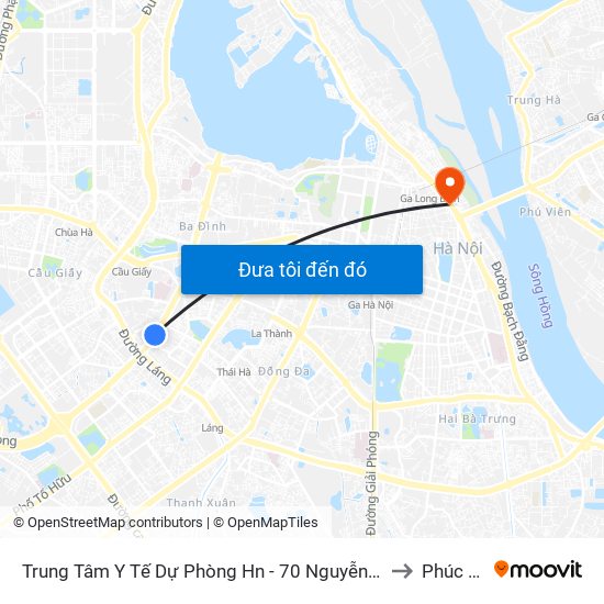 Trung Tâm Y Tế Dự Phòng Hn - 70 Nguyễn Chí Thanh to Phúc Tân map
