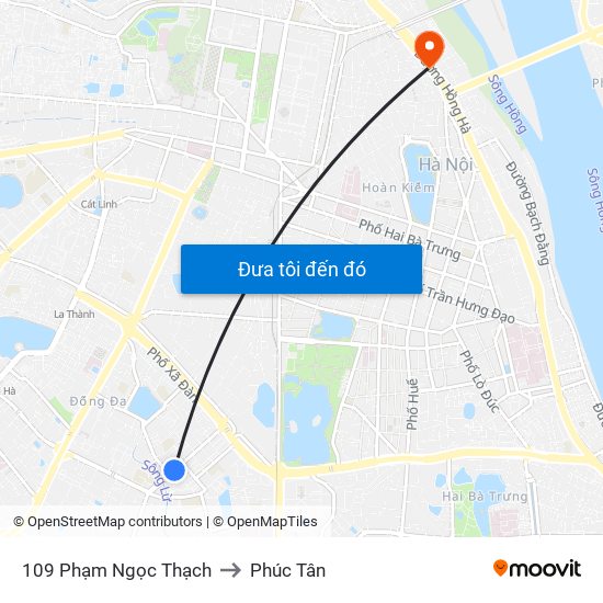 109 Phạm Ngọc Thạch to Phúc Tân map