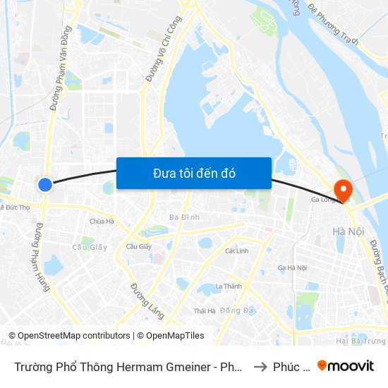 Trường Phổ Thông Hermam Gmeiner - Phạm Văn Đồng to Phúc Tân map