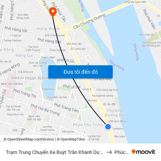 Trạm Trung Chuyển Xe Buýt Trần Khánh Dư (Khu Đón Khách) to Phúc Tân map
