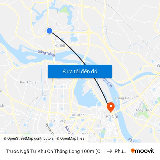 Trước Ngã Tư Khu Cn Thăng Long 100m (Chiều Nội Bài - Hà Nội) to Phúc Tân map