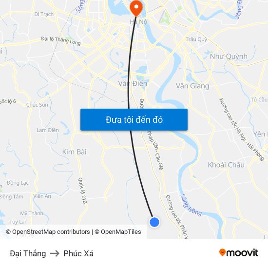 Đại Thắng to Phúc Xá map