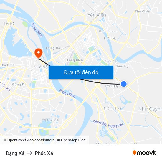 Đặng Xá to Phúc Xá map