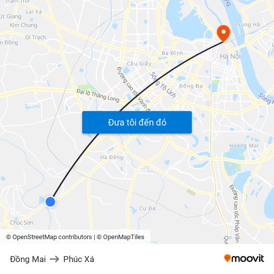 Đồng Mai to Phúc Xá map