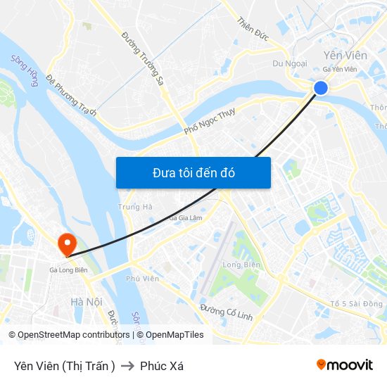 Yên Viên (Thị Trấn ) to Phúc Xá map