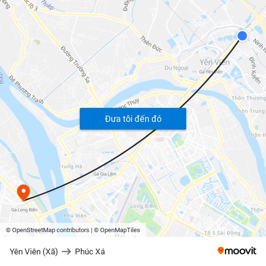 Yên Viên (Xã) to Phúc Xá map