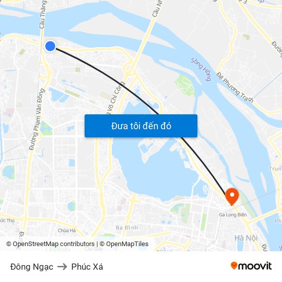 Đông Ngạc to Phúc Xá map