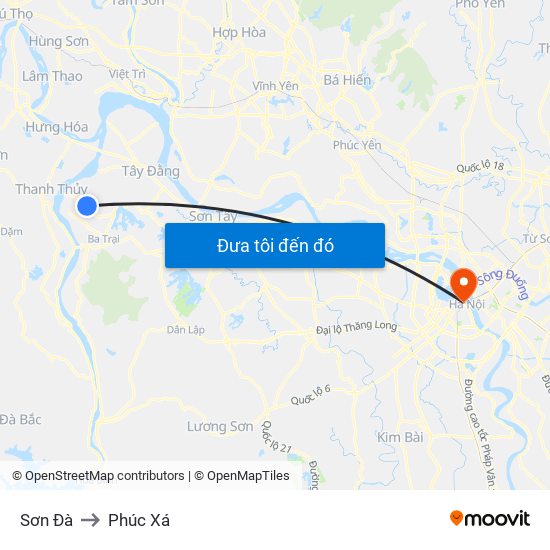 Sơn Đà to Phúc Xá map