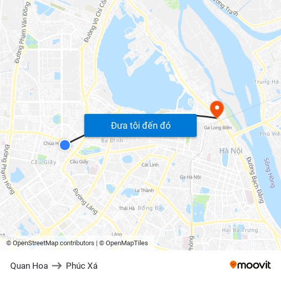 Quan Hoa to Phúc Xá map