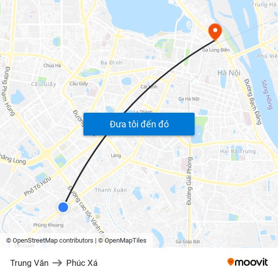 Trung Văn to Phúc Xá map