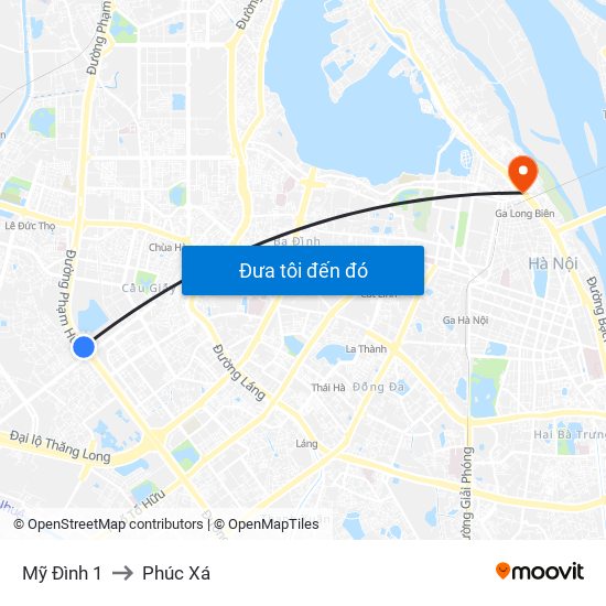 Mỹ Đình 1 to Phúc Xá map
