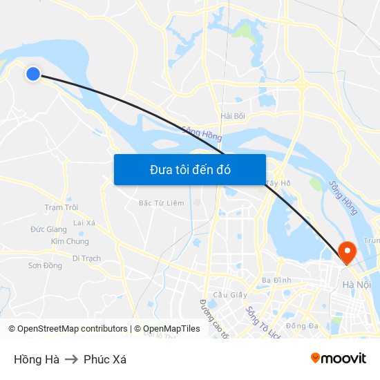 Hồng Hà to Phúc Xá map