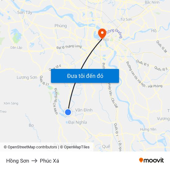 Hồng Sơn to Phúc Xá map