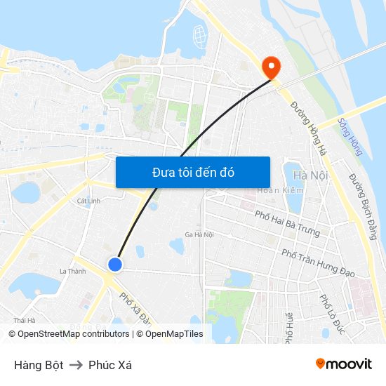 Hàng Bột to Phúc Xá map