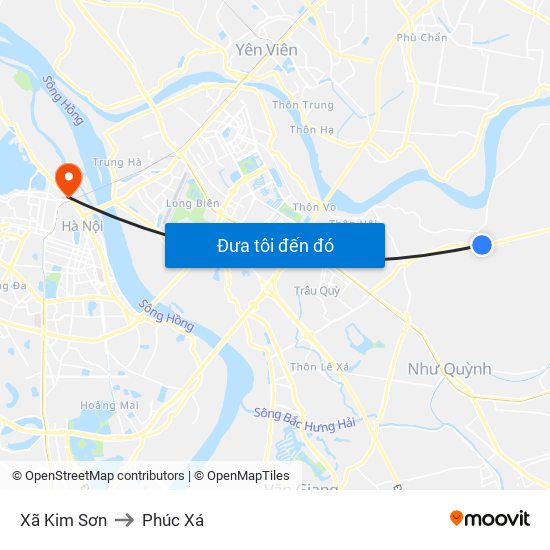 Xã Kim Sơn to Phúc Xá map