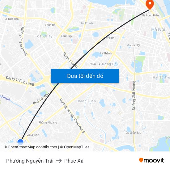 Phường Nguyễn Trãi to Phúc Xá map