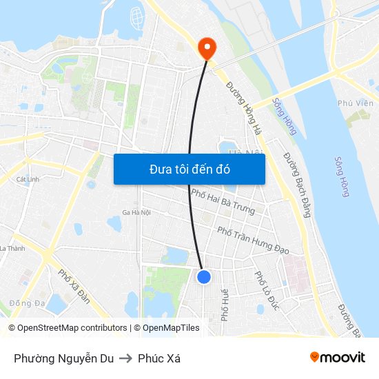 Phường Nguyễn Du to Phúc Xá map