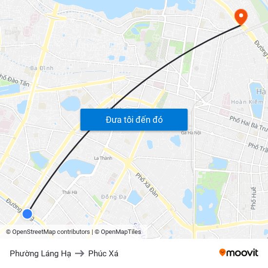Phường Láng Hạ to Phúc Xá map