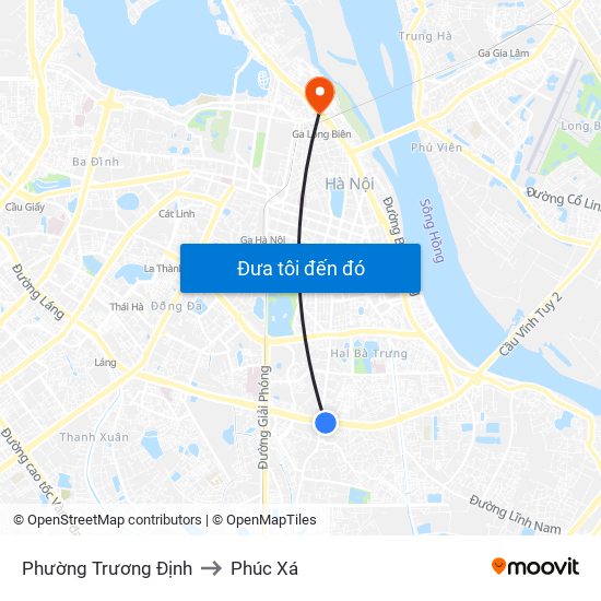 Phường Trương Định to Phúc Xá map
