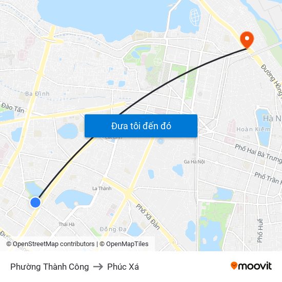 Phường Thành Công to Phúc Xá map