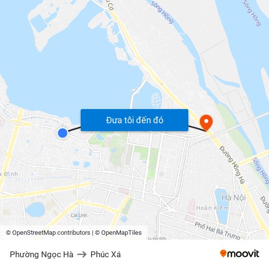 Phường Ngọc Hà to Phúc Xá map