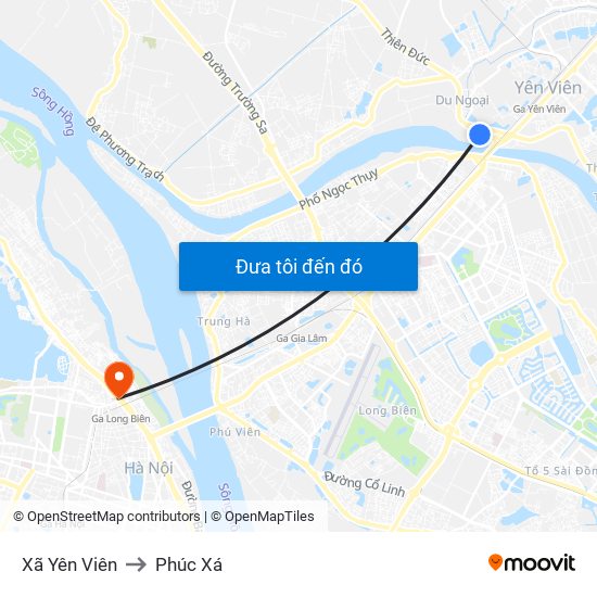 Xã Yên Viên to Phúc Xá map