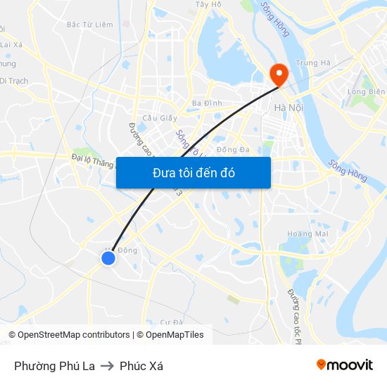 Phường Phú La to Phúc Xá map