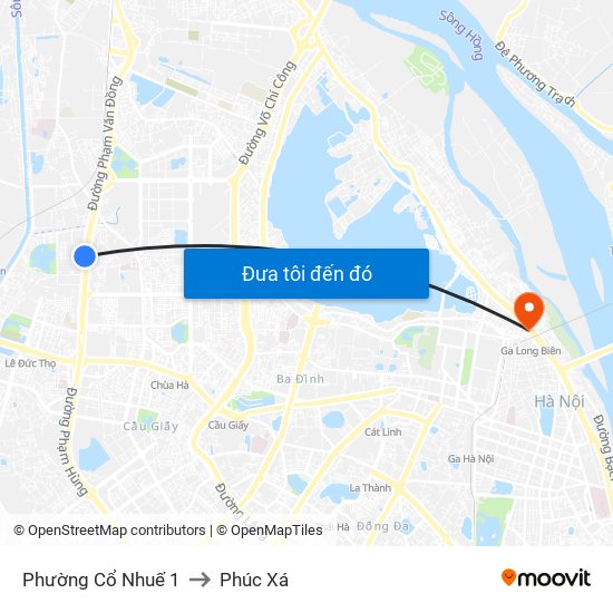 Phường Cổ Nhuế 1 to Phúc Xá map