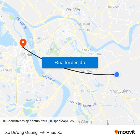 Xã Dương Quang to Phúc Xá map