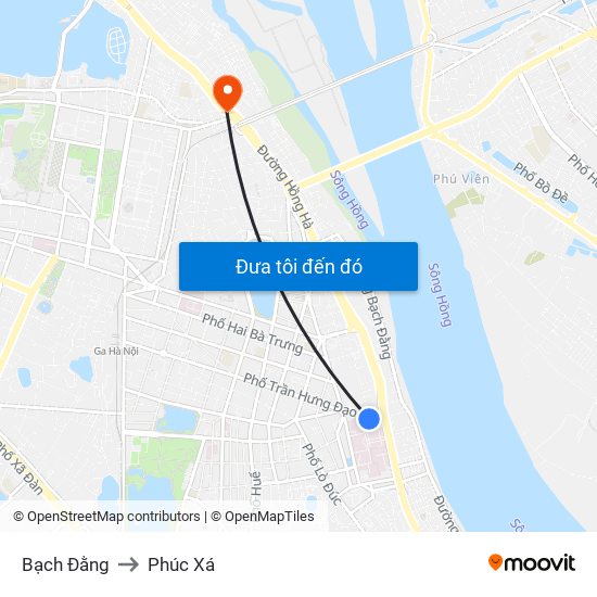 Bạch Đằng to Phúc Xá map