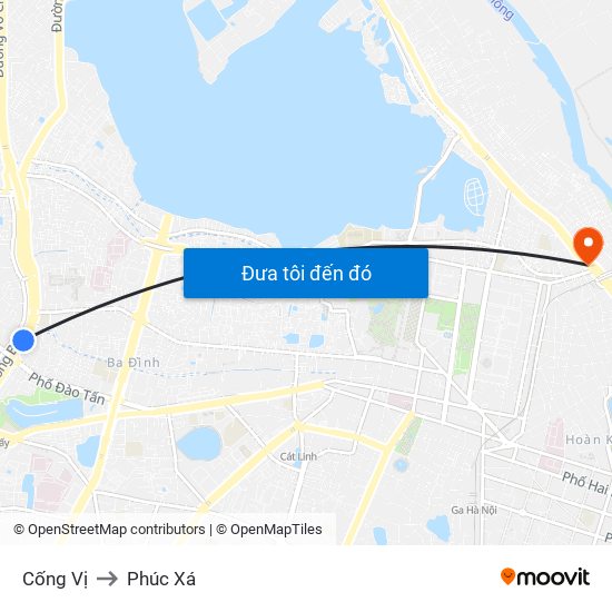 Cống Vị to Phúc Xá map