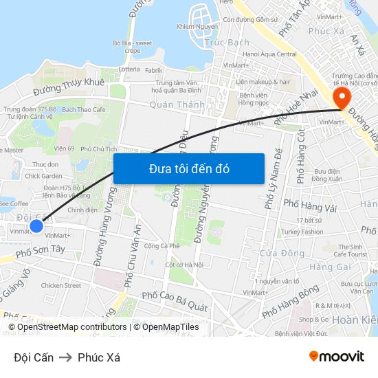 Đội Cấn to Phúc Xá map