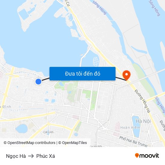 Ngọc Hà to Phúc Xá map