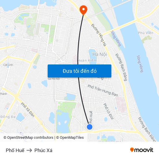 Phố Huế to Phúc Xá map